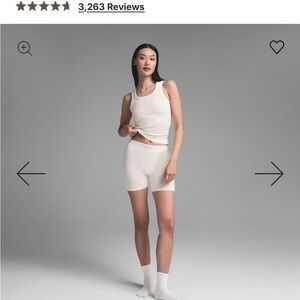 SKIMS Cream Tank Top and Shorts Set